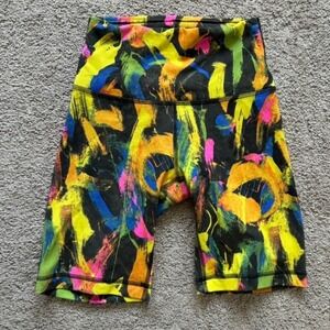 Lululemon Wunder Train Contour Fit High Rise Short 8" Sz 4 Undertone Black Multi